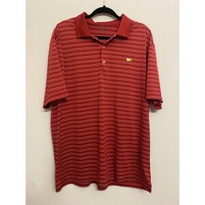 Masters Tech Golf Polo Men’s XL Red Striped Performance Outdoors Logo Official